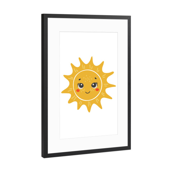 Poster mit Rahmen Schwarz (Metallic) "Baby-Sonnendesign" artboxONE - Tiere,Abstrakt,Lustig