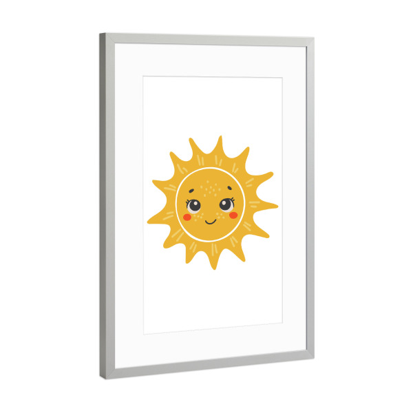 Poster mit Rahmen Silber "Baby-Sonnendesign" artboxONE - Tiere,Abstrakt,Lustig