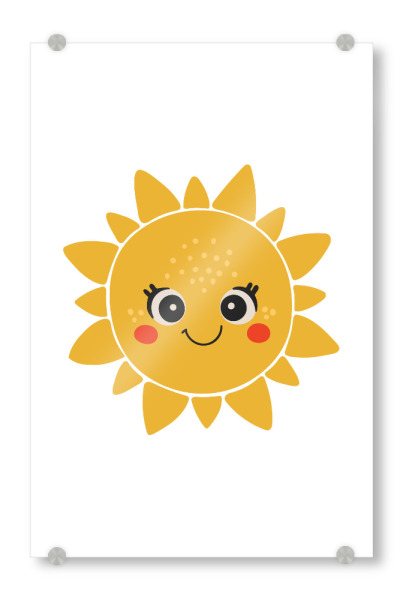 Acrylglasbild "Fröhliche Sonnenillustration" artboxONE - Tiere,Abstrakt,Lustig