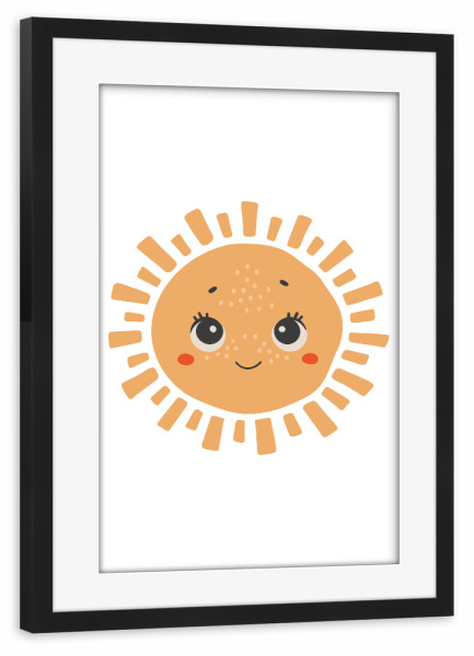 Poster mit Rahmen schwarz "Niedliches Sonnendesign" artboxONE - Tiere,Lustig