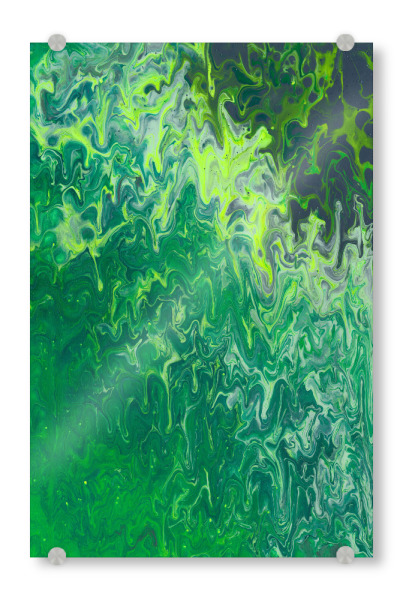 Acrylglasbild "DuUndIch - Green War" artboxONE - Natur,Abstrakt,Marmor - Abstrakt,Modern,Bunt,Pinsel,Leinwand,Farbe,Farbig,Kontrast