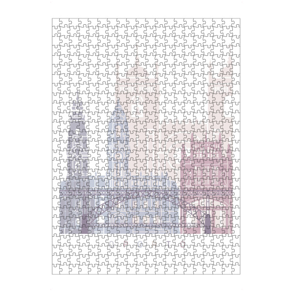artboxONE Puzzle "OPORTO SKYLINE PASTELL" artboxONE - Städte,Architektur - Skyline,Denkmäler,Stadt,Tourismus,Wandgemälde,Pastellfarben,Turm,Städte