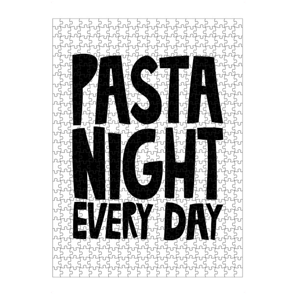 Puzzle Ravensburger "PASTA NIGHT EVERY DAY (No.1)" artboxONE - Typografie,Essen & Trinken,Schwarzweiß,Essen & Trinken / Obst & Gemüse,Lustig