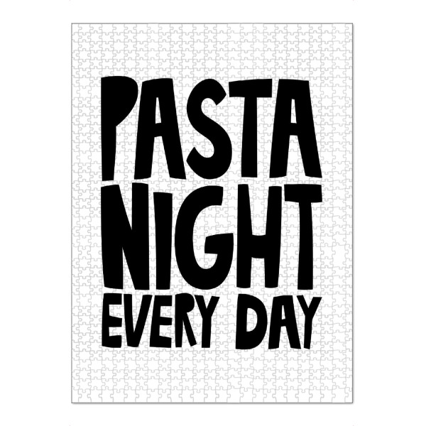 Puzzle Ravensburger "PASTA NIGHT EVERY DAY (No.1)" artboxONE - Typografie,Essen & Trinken,Schwarzweiß,Essen & Trinken / Obst & Gemüse,Lustig