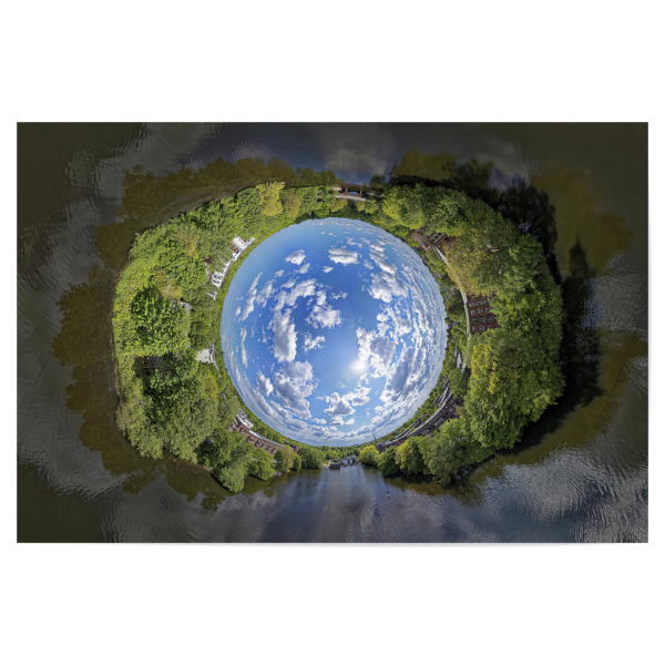 Poster "Fuhlsbüttler-Schleuse SkyGlobe" artboxONE - Städte,Städte / Hamburg,Natur,Reise,Architektur