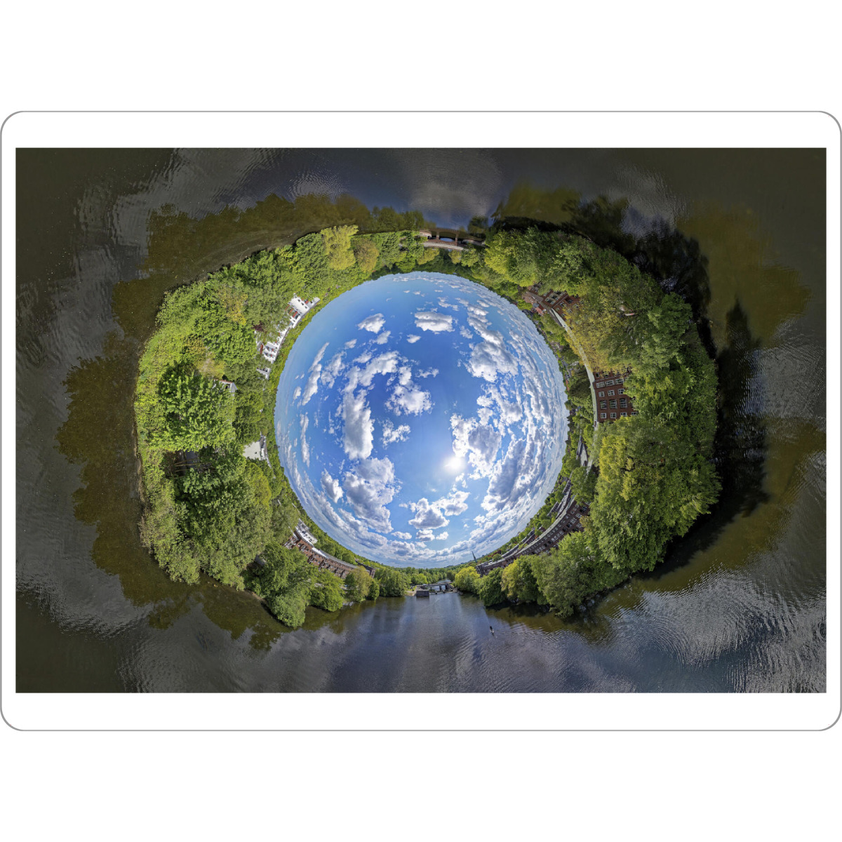 Tischset "Fuhlsbüttler-Schleuse SkyGlobe" artboxONE - Städte,Städte / Hamburg,Natur,Reise,Architektur