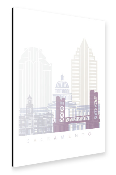 Alu-Dibond "SACRAMENTO SKYLIN PASTELL" 30x20 cm artboxONE
