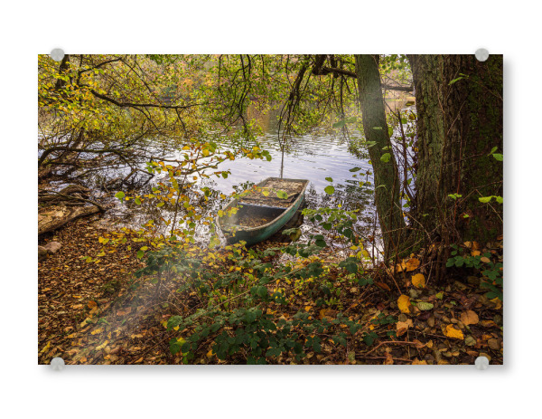 Acrylglasbild "Baum, Boot, See" artboxONE - Natur,Reise