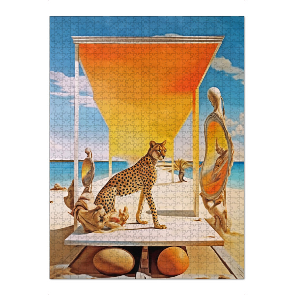 Puzzle Ravensburger "SURREALISMUS-GEPARD UND SPIEGEL" artboxONE - Tiere,Abstrakt