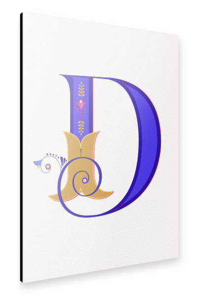 Alu-Dibond "D in Blau, Rot und Ockergelb" 30x20 cm artboxONE
