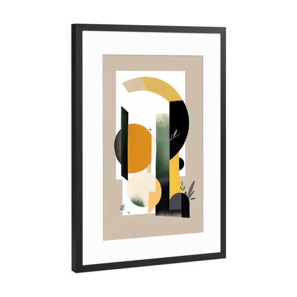 Poster mit Rahmen Schwarz (Metallic) "Abstrakte botanische Formen" artboxONE - Floral,Abstrakt,Geometrie