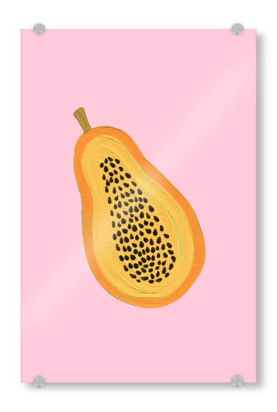 Acrylglasbild "Papaya-Porträt" artboxONE - Abstrakt,Essen & Trinken / Obst & Gemüse