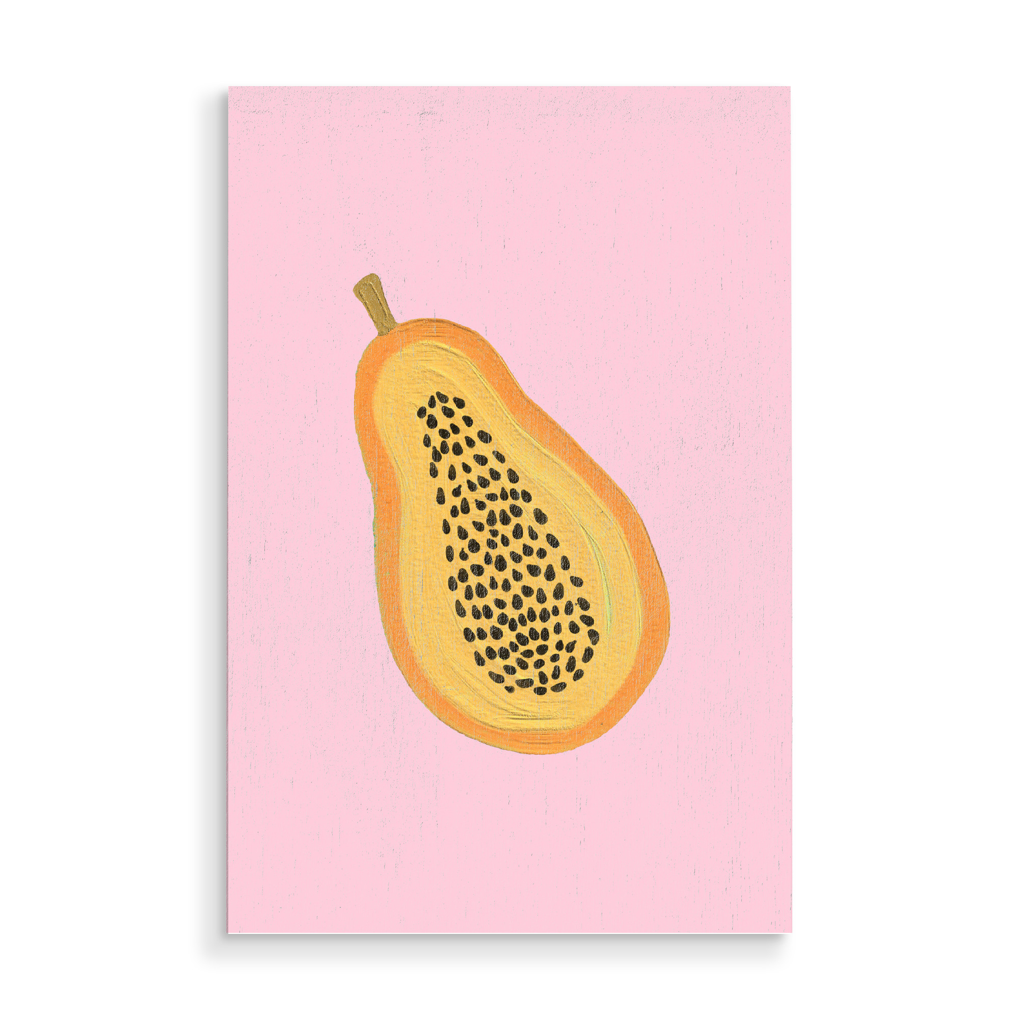 Holzbild "Papaya-Porträt" artboxONE - Abstrakt,Essen & Trinken / Obst & Gemüse