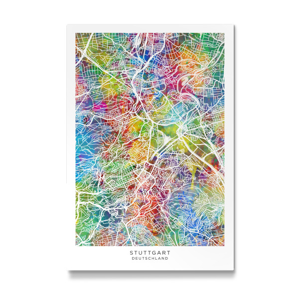 Galerie-Print "Stuttgart Stadtplan Farbe" 30x20 cm artboxONE