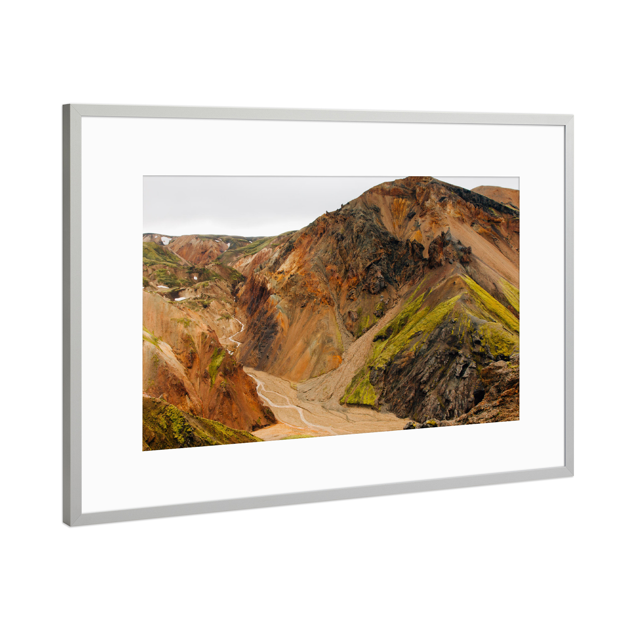Poster mit Rahmen Silber "Landmannalaugar" artboxONE - Natur,Reise,Reise / Länder
