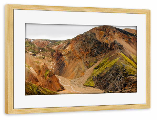 Poster mit Rahmen kiefer "Landmannalaugar" artboxONE - Natur,Reise,Reise / Länder