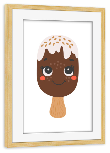 Poster mit Rahmen kiefer "Schokoladeneis-Design" artboxONE - Essen & Trinken,Abstrakt