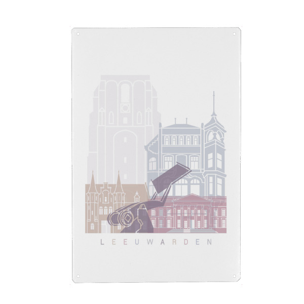 Metall Poster "Skyline von Leeuwarden" artboxONE - Städte,Architektur