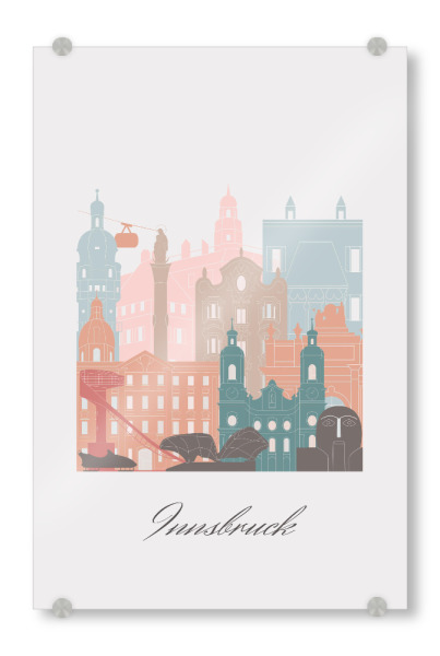 Acrylglasbild "Skyline von Innsbruck" artboxONE - Städte,Reise,Architektur,Kartografie