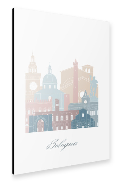 Alu-Dibond "Skyline von Bologna - Erdtöne" 30x20 cm artboxONE