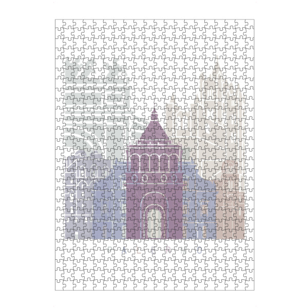 Puzzle Ravensburger "PALERMO SKYLINE PASTELL" artboxONE - Städte,Architektur - Skyline,Denkmäler,Stadt,Tourismus,Wandgemälde,Pastellfarben,Turm,Städte