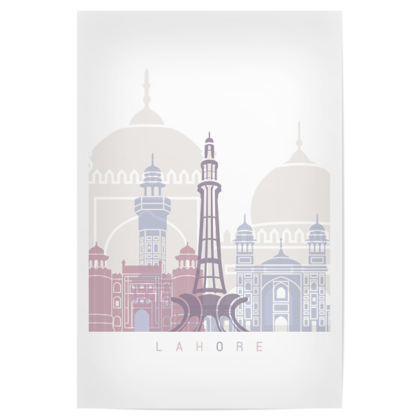 Poster 30x20 cm "LAHORE - SKYLINE PASTELL" artboxONE - Städte,Architektur
