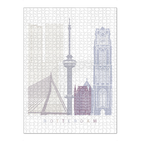 Puzzle Ravensburger "ROTTERDAM SKYLINE PASTELL-b" artboxONE - Städte,Architektur