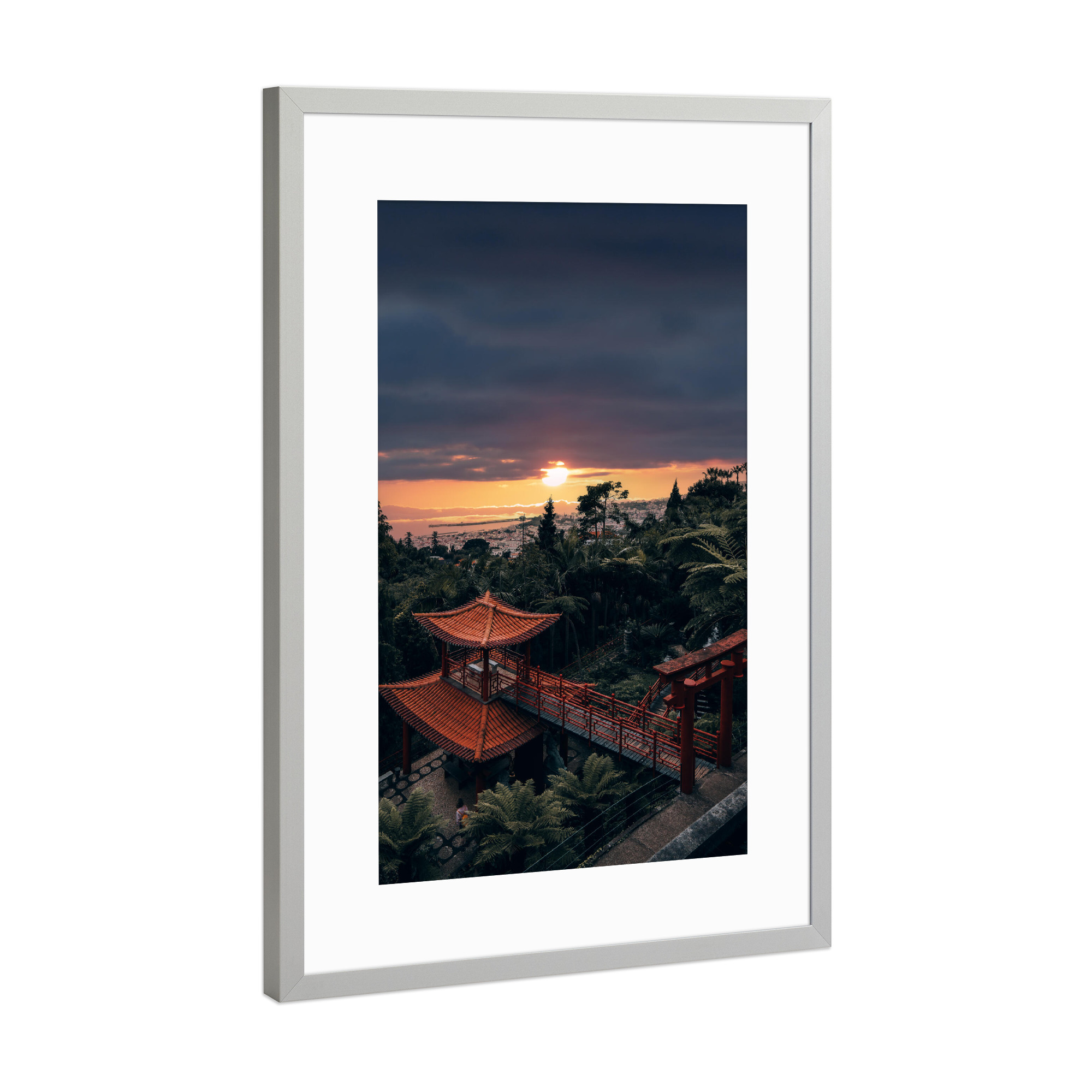 Poster mit Rahmen Silber "Monte Palace - Funchal" artboxONE - Reise,Architektur,Reise / Länder