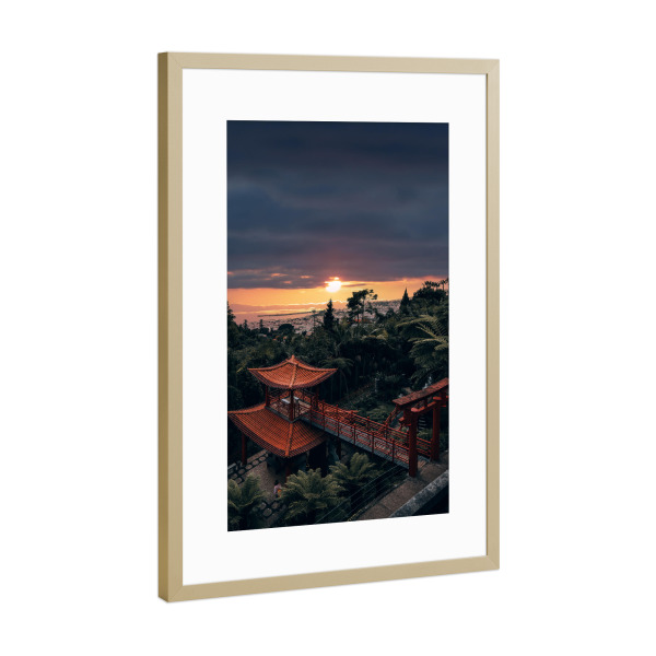 Poster mit Rahmen Gold "Monte Palace - Funchal" artboxONE - Reise,Architektur,Reise / Länder