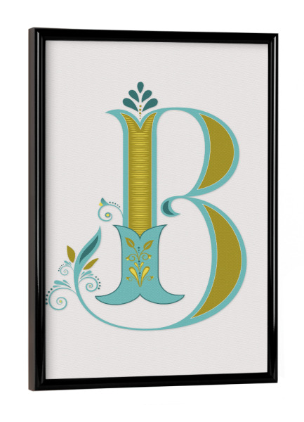 Poster mit schwarzem Rahmen "Initiale B" artboxONE - Typografie,Buchstaben,Buchstaben / B