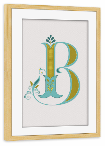 Poster mit Rahmen kiefer "Initiale B" artboxONE - Typografie,Buchstaben,Buchstaben / B