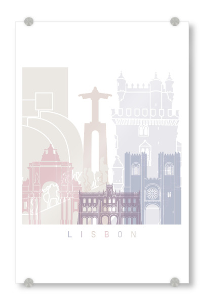 Acrylglasbild "LISSABON SKYLINE - PASTELL" artboxONE - Städte,Architektur