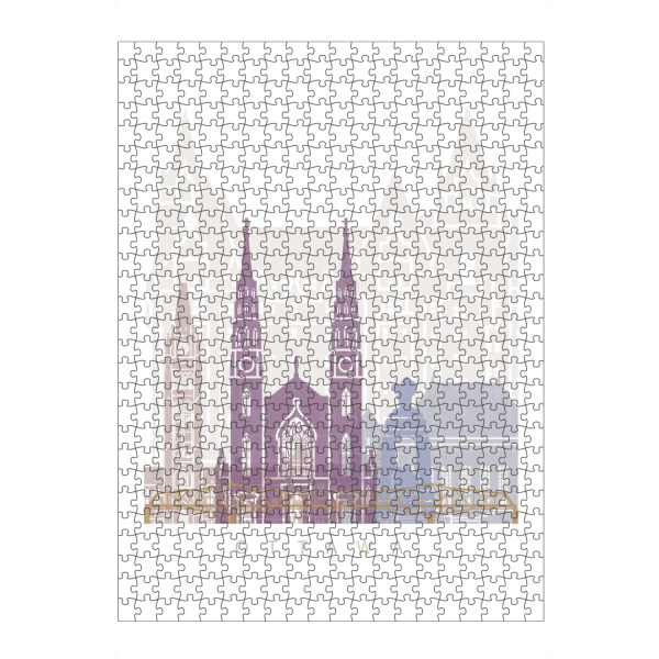 Puzzle Ravensburger "OTTAWA SKYLINE PASTELL" artboxONE - Städte,Architektur - Skyline,Denkmäler,Stadt,Tourismus,Wandgemälde,Pastellfarben,Turm,Städte