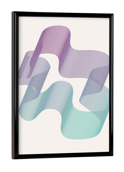 Poster mit schwarzem Rahmen "Malou Studio - Illusion Violett" artboxONE - Abstrakt,Architektur,Geometrie