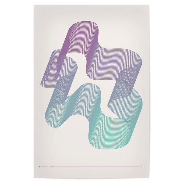 Poster 30x20 cm "Malou Studio - Illusion Violett" artboxONE - Abstrakt,Architektur,Geometrie