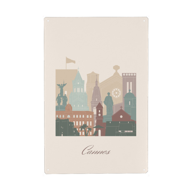 Metall Poster "Skyline von Cannes" artboxONE - Städte,Reise,Architektur,Kartografie