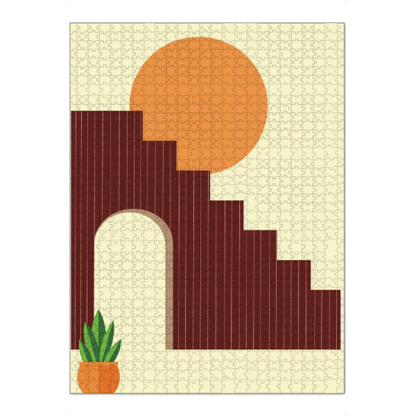 Puzzle Ravensburger "Sun and stairs" artboxONE - Geometrie,Streetart,Fiktion - Sun,Abstarct,Minimal,Stairs,Plant,Heaven,Decor - Bild sun