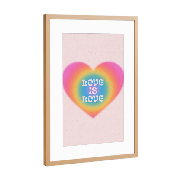 Poster mit Rahmen Kupfer "Liebe ist Liebesherz" artboxONE - Menschen,Liebe - Liebe,Liebe ist liebe,Stolz,Stolzmonat,Herz,Regenbogen,Aura