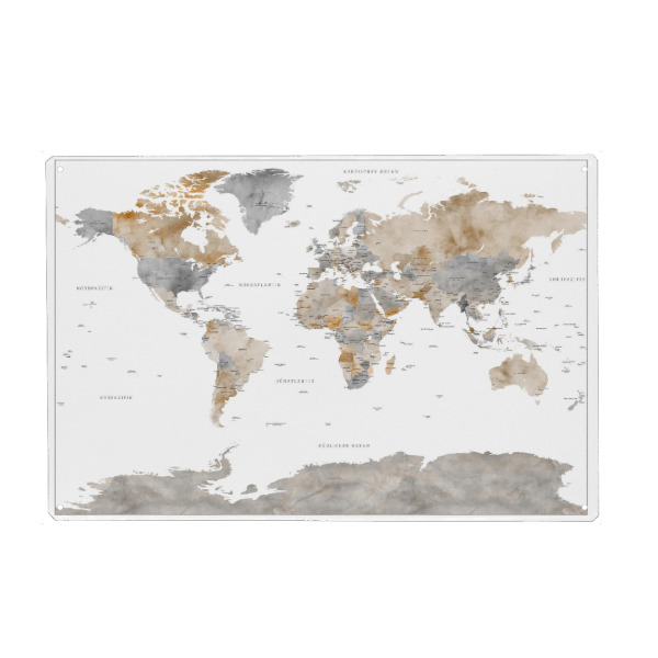 Metall Poster "Weltkarte auf Deutsch, Matteo" artboxONE - Kartografie