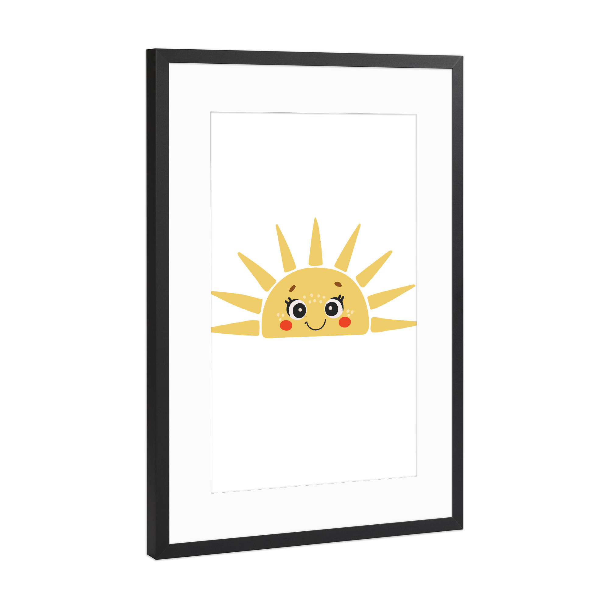 Poster mit Rahmen Schwarz (Metallic) "Abstraktes Baby-Sonnendesign" artboxONE - Tiere,Comic,Abstrakt