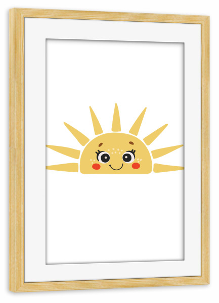 Poster mit Rahmen kiefer "Abstraktes Baby-Sonnendesign" artboxONE - Tiere,Comic,Abstrakt