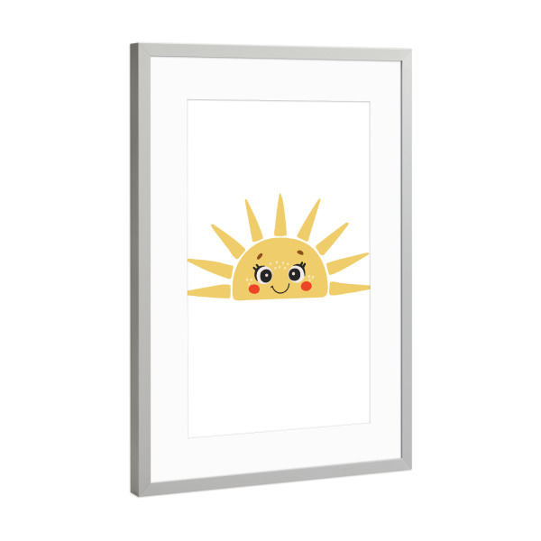 Poster mit Rahmen Silber "Abstraktes Baby-Sonnendesign" artboxONE - Tiere,Comic,Abstrakt