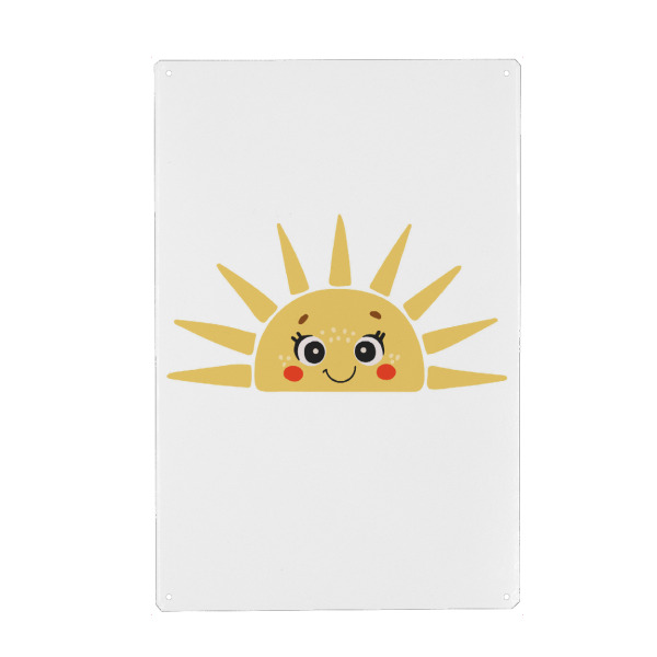 Metall Poster "Abstraktes Baby-Sonnendesign" artboxONE - Tiere,Comic,Abstrakt