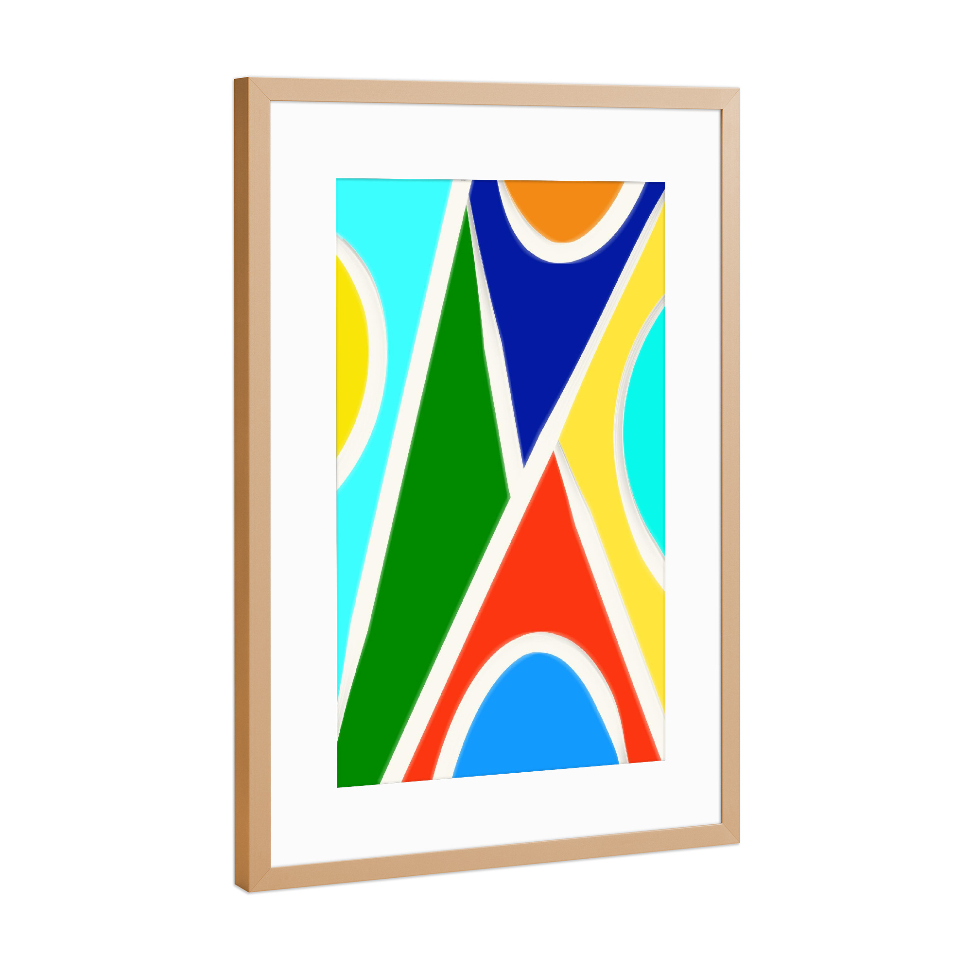 Poster mit Rahmen Kupfer "Abstrakte Zeichnung bunt" artboxONE - Abstrakt - Abstrakt,Bunt,Zeichnung,Kunst