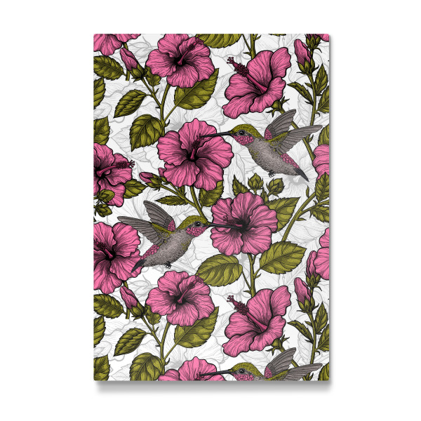 Galerie-Print "Kolibris und rosa Hibiskus" 30x20 cm artboxONE