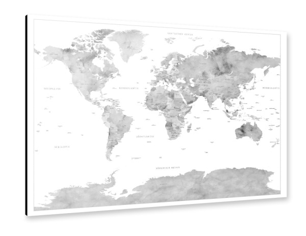 Alu-Dibond "Weltkarte auf Deutsch, Anton" 30x20 cm artboxONE