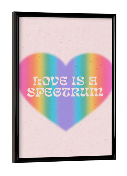 Poster mit schwarzem Rahmen "Liebe ist ein Spektrum" artboxONE - Menschen,Liebe - Liebe,Farbe,Fett,Spektrum,Stolz,Stolzmonat,Herz,Aura