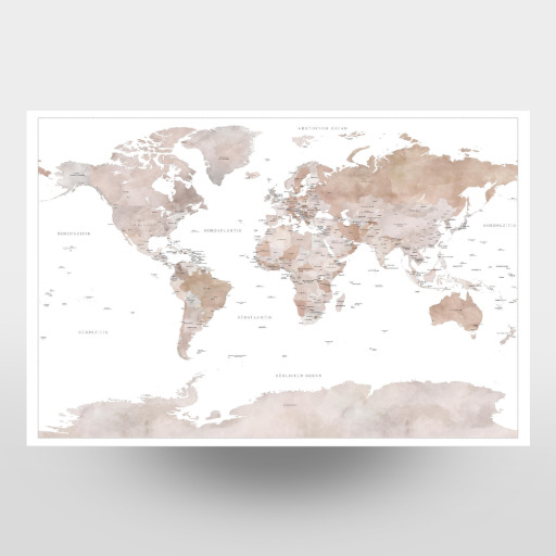 Weltkarte auf Deutsch, Finn Weltkarte auf Deutsch, Finn