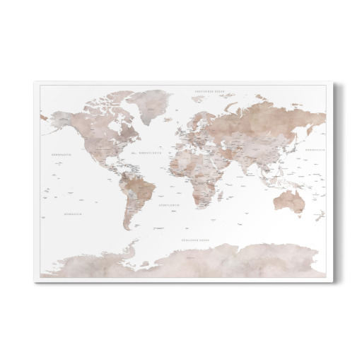 Weltkarte auf Deutsch, Finn