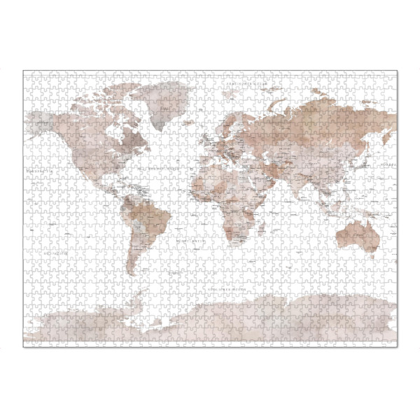 Puzzle Ravensburger "Weltkarte auf Deutsch, Finn" artboxONE - Kartografie